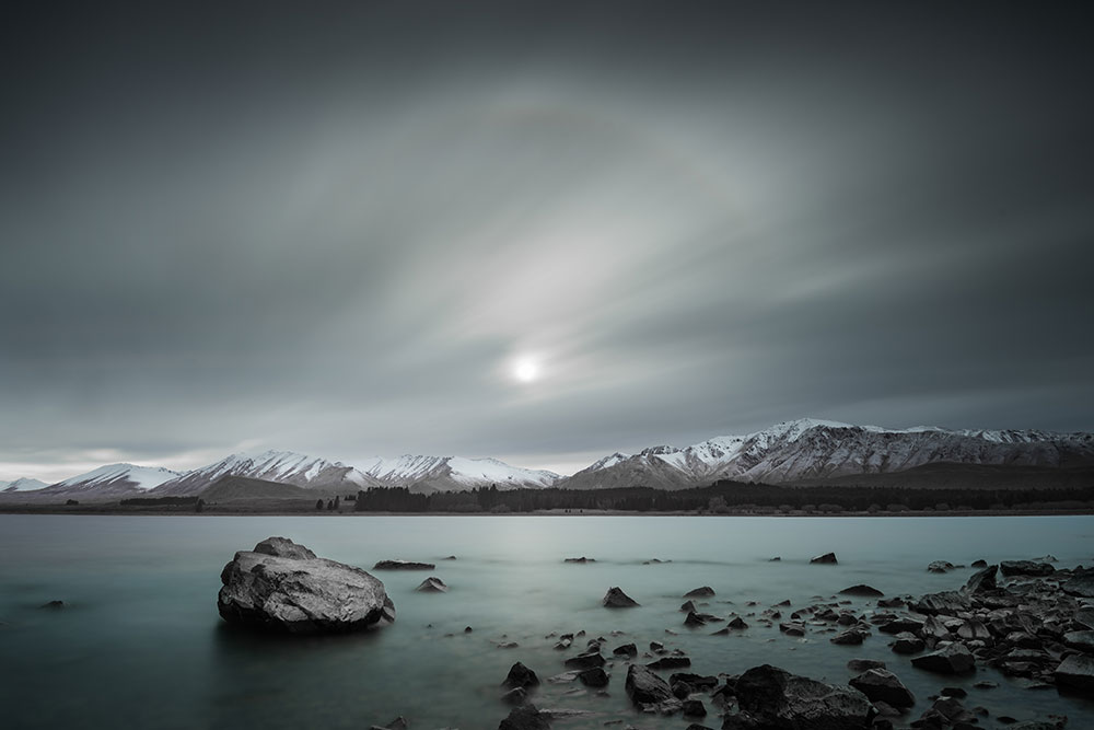 Sun Arc, Lake Tekapo, Lake Tekapo, Canterbury, South Island, New Zealand