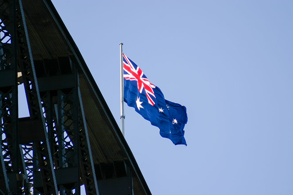 Australian Flag on top of Sydney Harbour Bridge (70260), photo ...