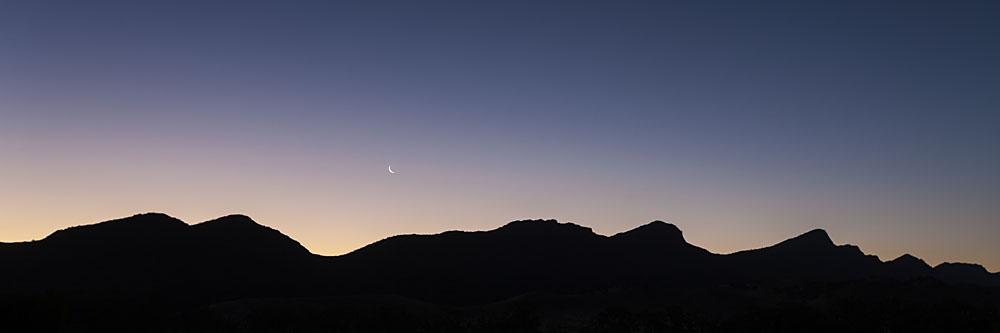 Cresent Moon over Wilpena Pound